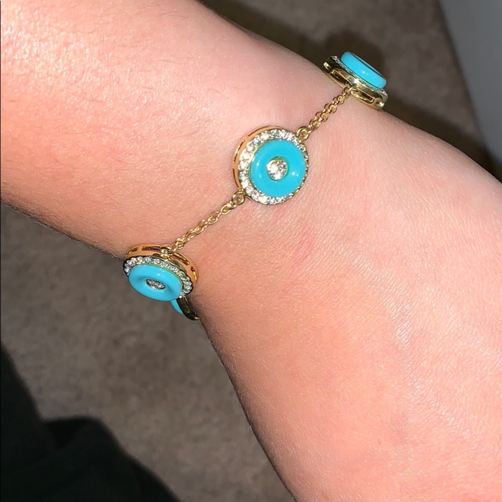 Gold and blue bracelet